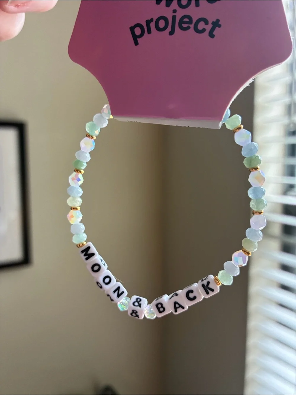 Little Words Project 'Moon & Back' aqua Beaded Bracelet